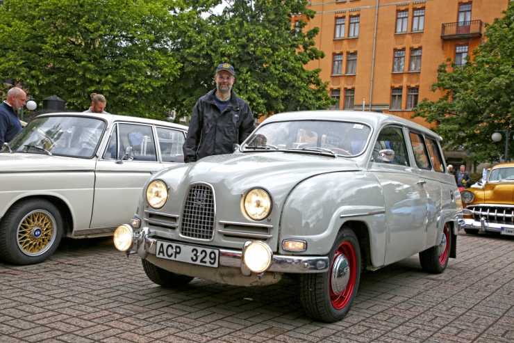 Saab 95 på Tyska torget i Norrköping