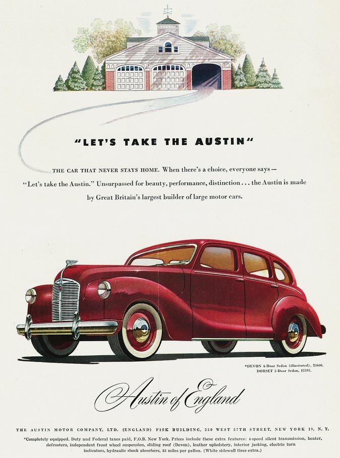 Austin salufördes flott, en aristokratisk fläkt från den gamla världen. Austin Devon 1948.