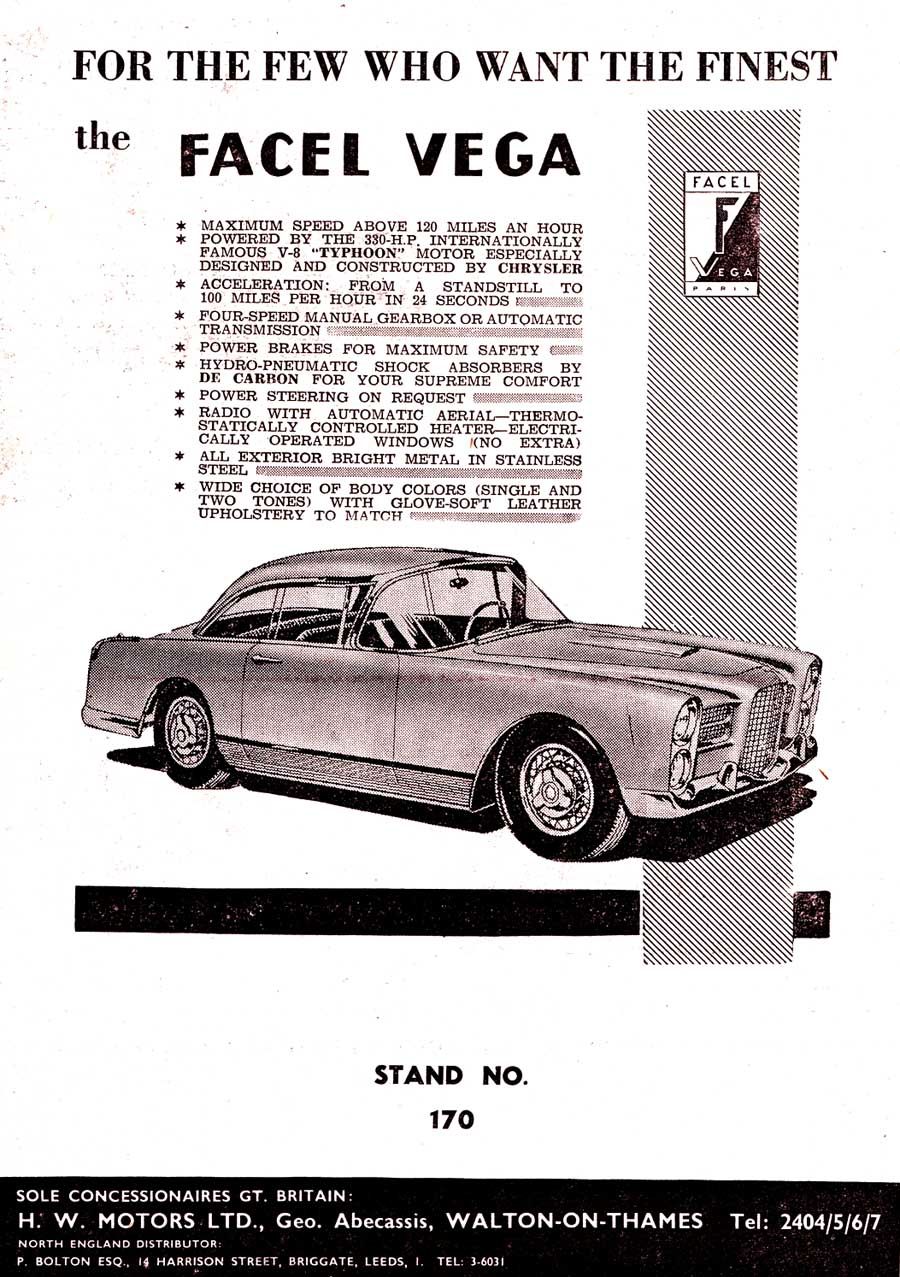 Fransk lyx, Facel Vega salufördes genom Hoffman i New York som så många andra exotiska märken genom åren.