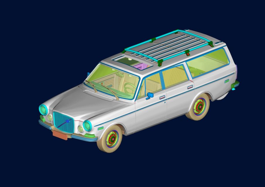 Digital 3D-bild som togs fram inför produktionen av modellbilen.