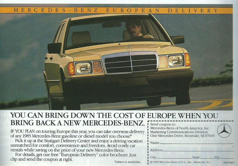 Mercedes-Benz var sedan länge väletablerat i USA. Här erbjöd man också en rad dieslar som inte gick att få i Europa.