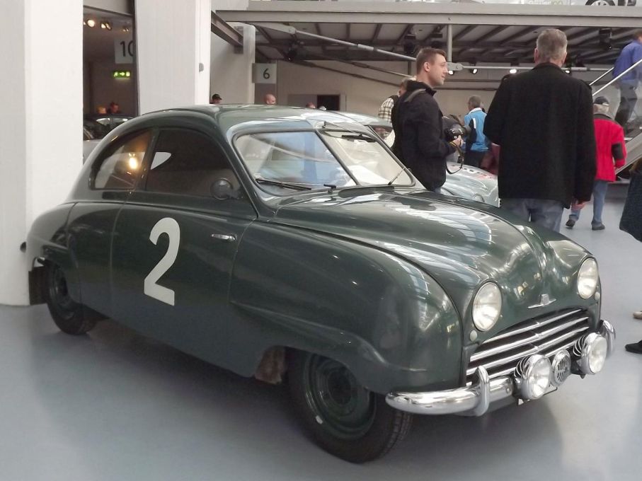 Saabs tävlingskarriär började tidigt, denna från 1950 visar hur en rallybil såg ut då.